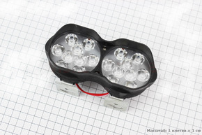 Фара двойная дополнительная светодиодная влагозащитная 18 LED